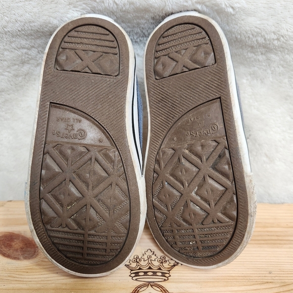 SOLD 🌟 Converse Toddler Blue Denim Double Strap Low Top Unisex Sneakers Size 8 - Picture 8 of 11